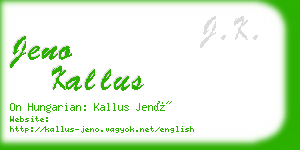 jeno kallus business card